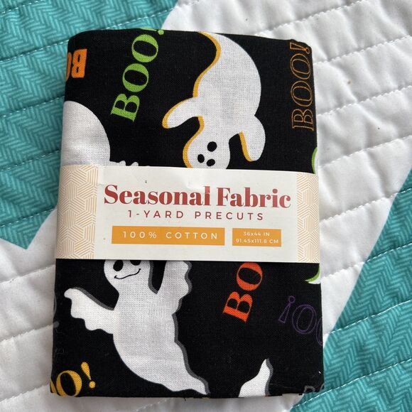 halloween spooky ghosts cotton precut fabric by david textiles fat quarters Boo - Picture 1 of 2